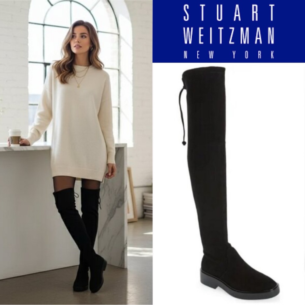 Stuart Weitzman mara over the knee boots black suede women size 6